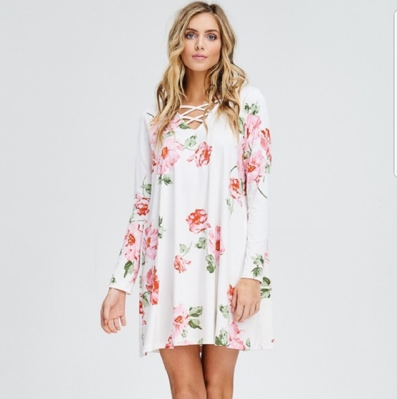 Papermoon Dresses & Skirts - SALE White Floral Soft Cross Front Dress